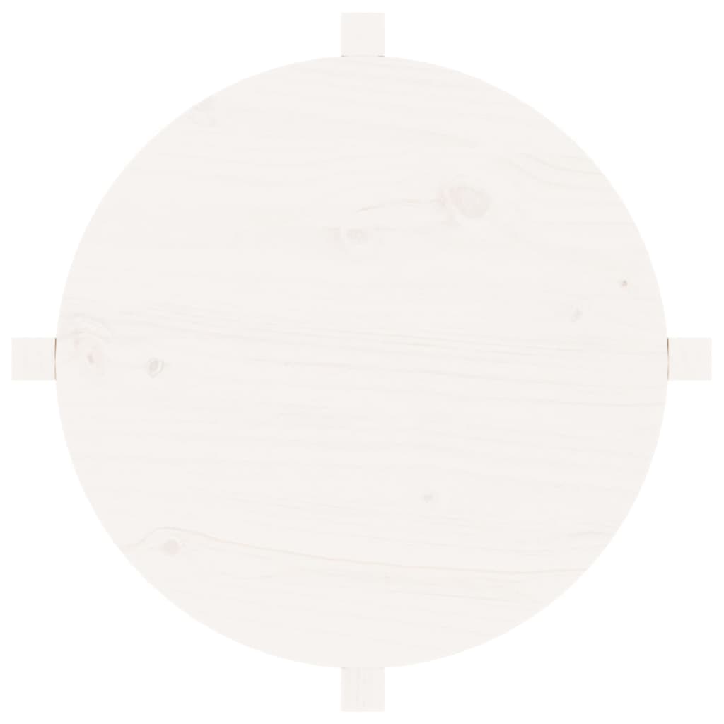 vidaXL Coffee Table White Ø 62.5x45 cm Solid Wood Pine
