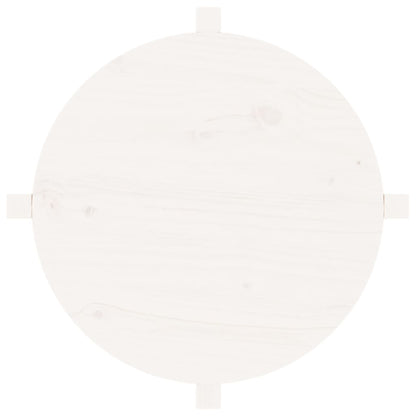 vidaXL Coffee Table White Ø 62.5x45 cm Solid Wood Pine
