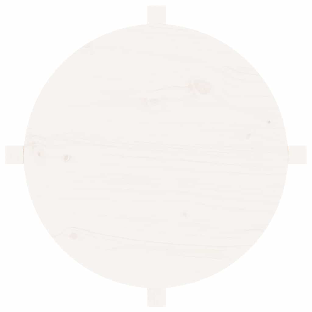 vidaXL Coffee Table White Ø 62,5x45 cm Solid Wood Pine