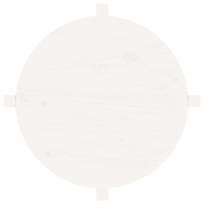 vidaXL Coffee Table White Ø 62,5x45 cm Solid Wood Pine