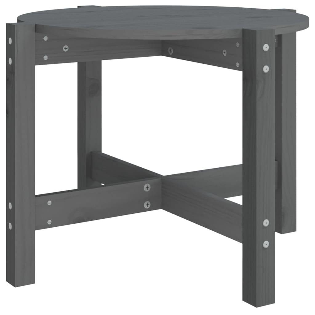 vidaXL Coffee Table Grey Ø 62.5x45 cm Solid Wood Pine