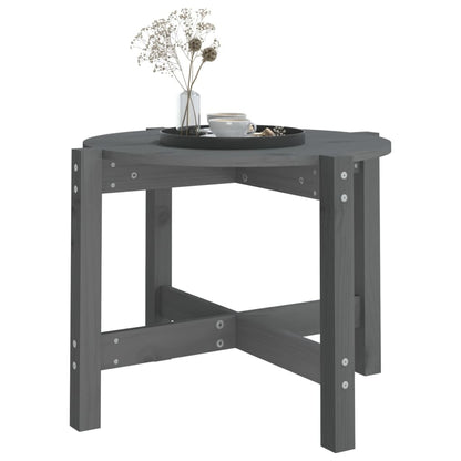 vidaXL Coffee Table Grey Ø 62.5x45 cm Solid Wood Pine