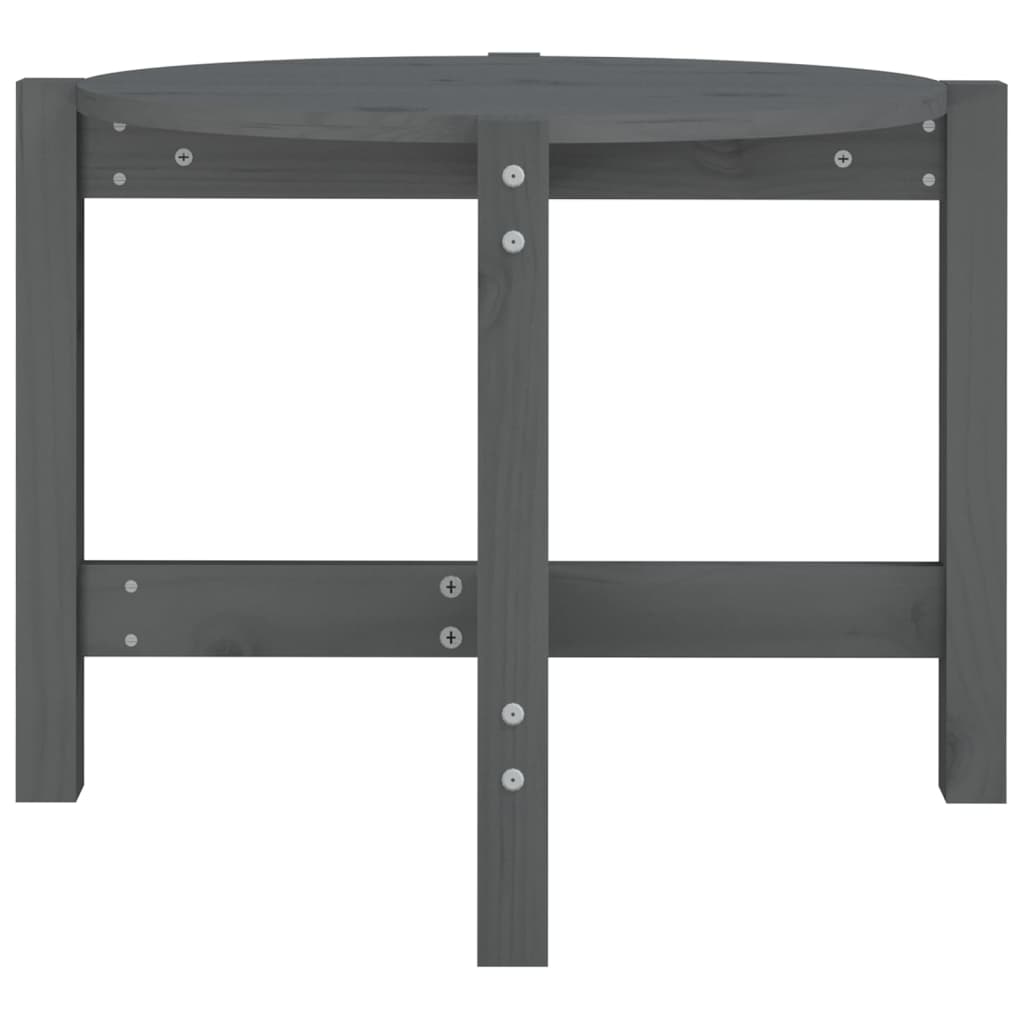 vidaXL Coffee Table Grey Ø 62.5x45 cm Solid Wood Pine