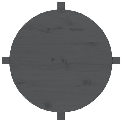 vidaXL Coffee Table Grey Ø 62.5x45 cm Solid Wood Pine