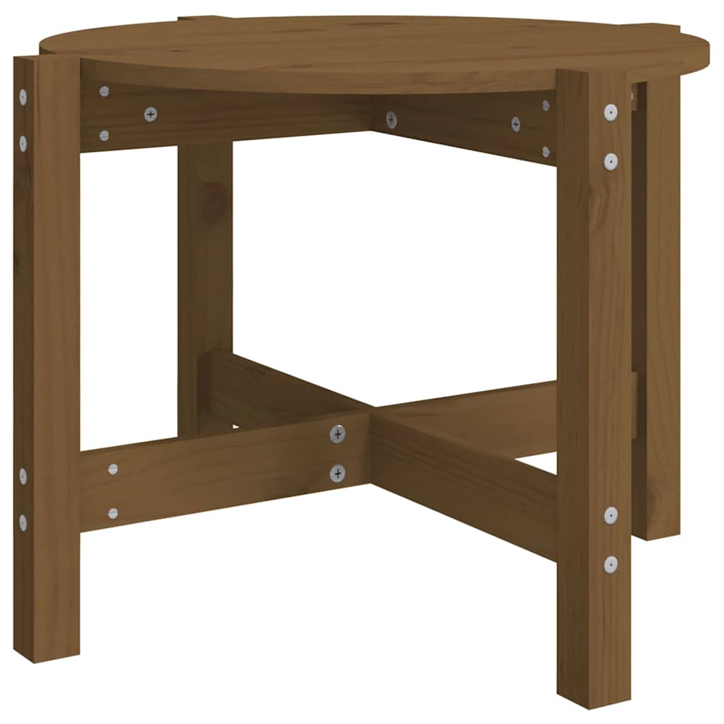vidaXL Coffee Table Honey Brown Ø 62,5x45 cm Solid Wood Pine