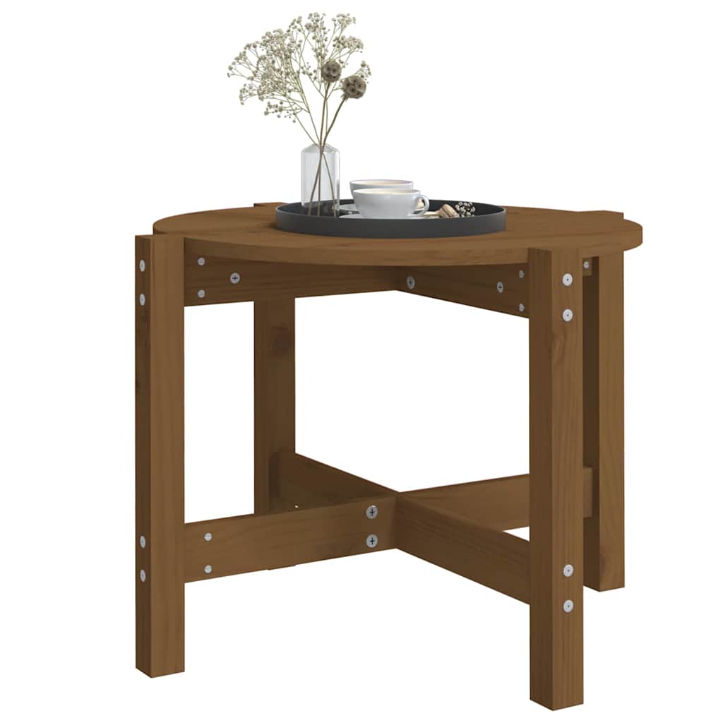 vidaXL Coffee Table Honey Brown Ø 62,5x45 cm Solid Wood Pine