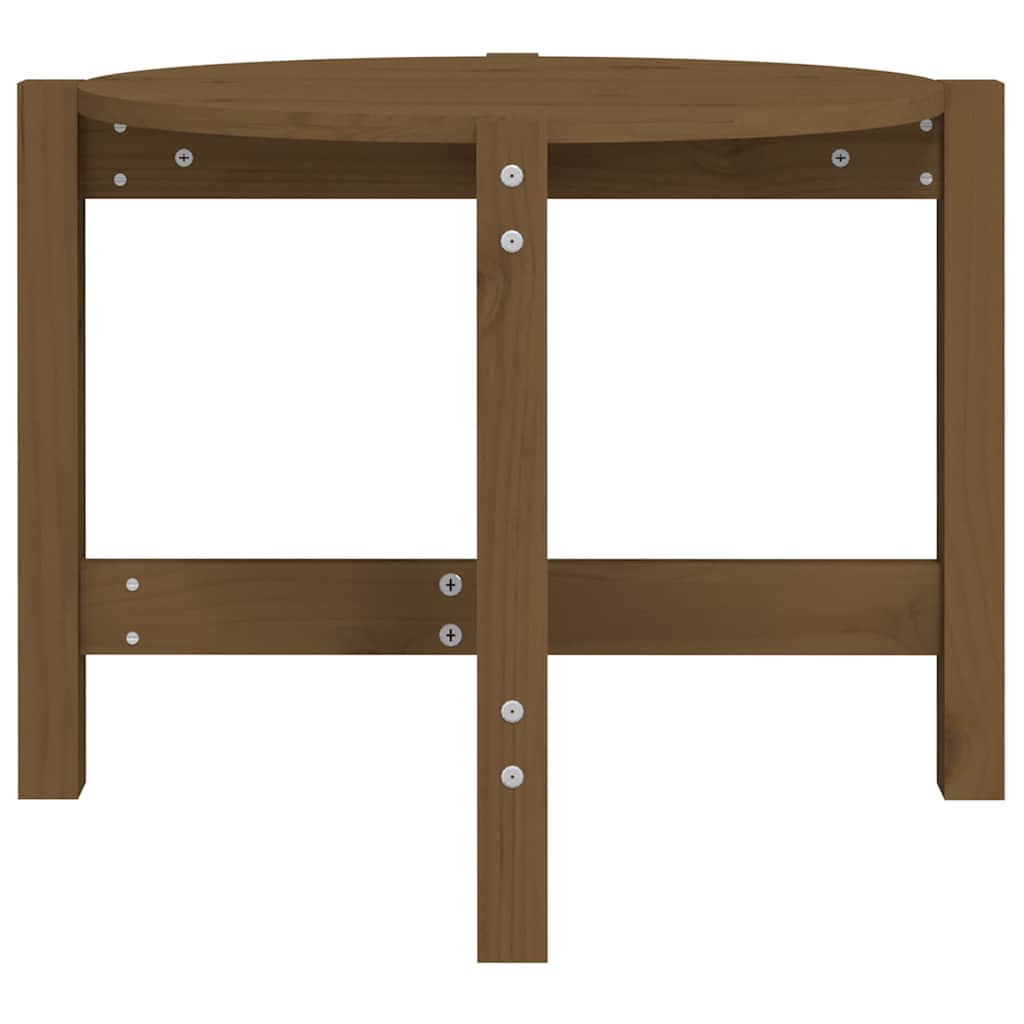 vidaXL Coffee Table Honey Brown Ø 62,5x45 cm Solid Wood Pine