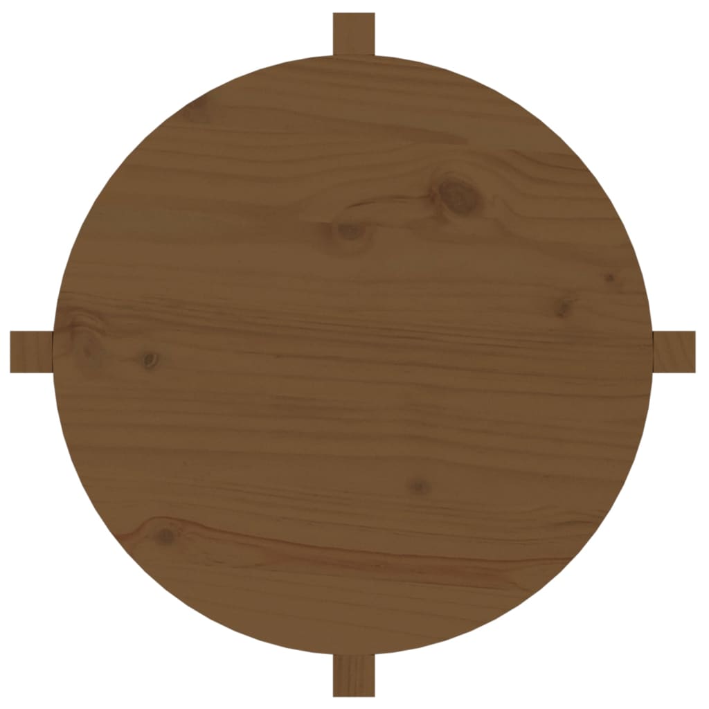 vidaXL Coffee Table Honey Brown Ø 62,5x45 cm Solid Wood Pine