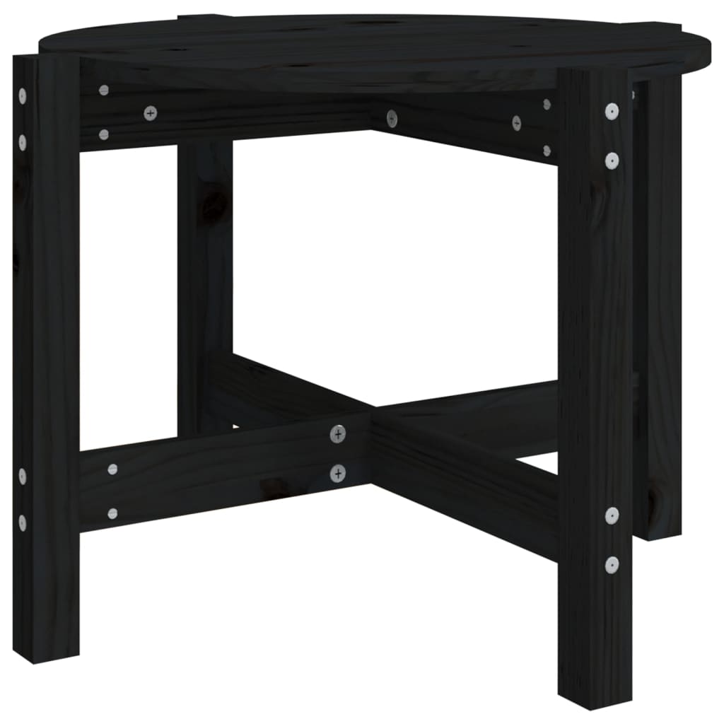 vidaXL Coffee Table Black Ø 62.5x45 cm Solid Wood Pine