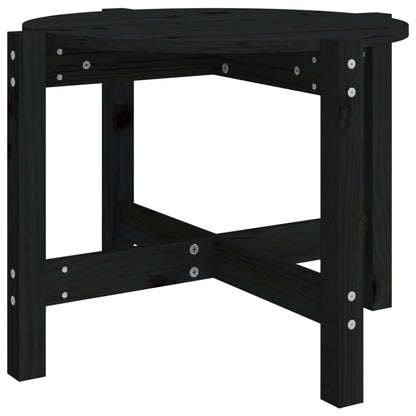 vidaXL Coffee Table Black Ø 62.5x45 cm Solid Wood Pine