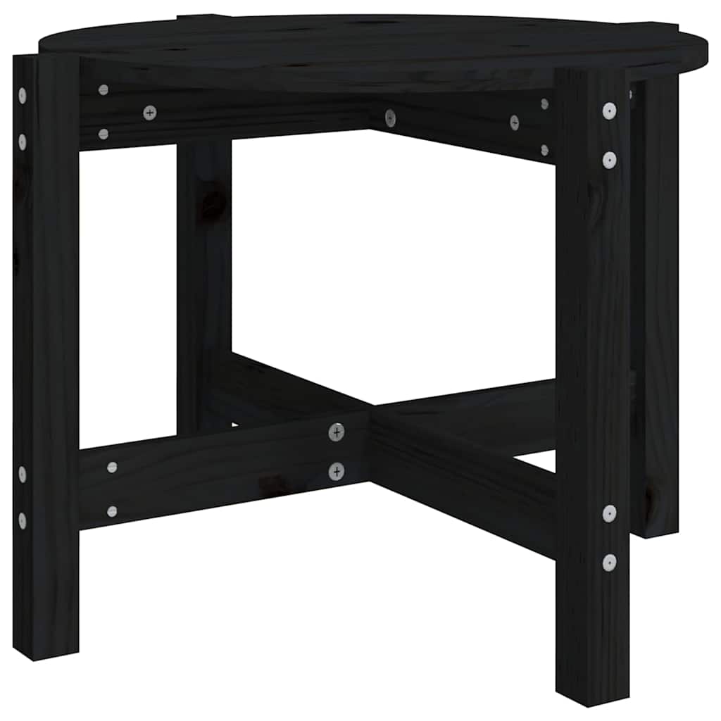 vidaXL Coffee Table Black Ø 62,5x45 cm Solid Wood Pine