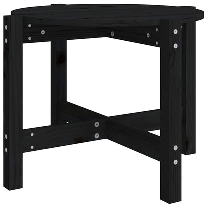 vidaXL Coffee Table Black Ø 62,5x45 cm Solid Wood Pine