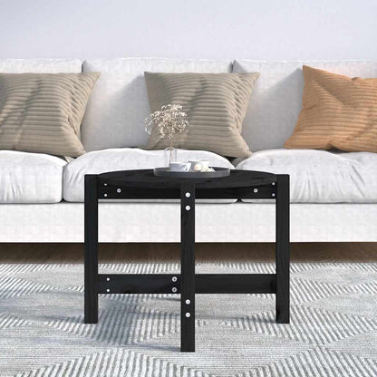 vidaXL Coffee Table Black Ø 62,5x45 cm Solid Wood Pine