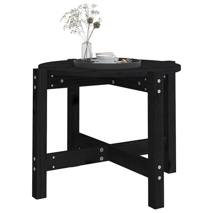 vidaXL Coffee Table Black Ø 62,5x45 cm Solid Wood Pine