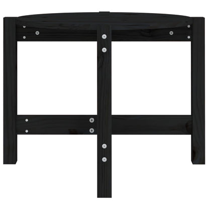 vidaXL Coffee Table Black Ø 62.5x45 cm Solid Wood Pine