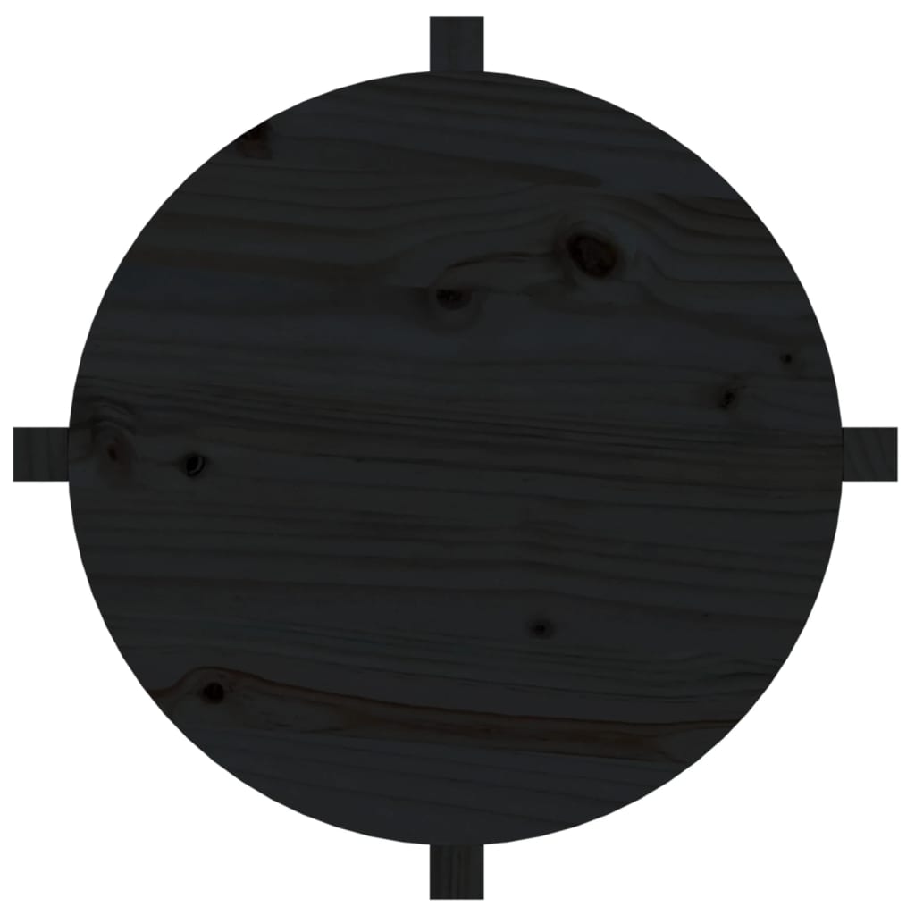 vidaXL Coffee Table Black Ø 62.5x45 cm Solid Wood Pine