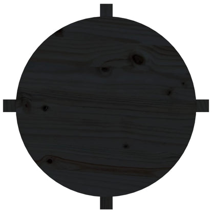 vidaXL Coffee Table Black Ø 62.5x45 cm Solid Wood Pine