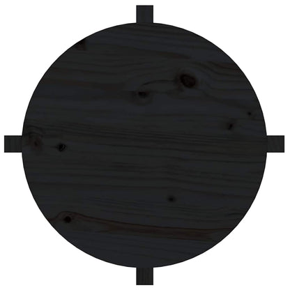 vidaXL Coffee Table Black Ø 62,5x45 cm Solid Wood Pine