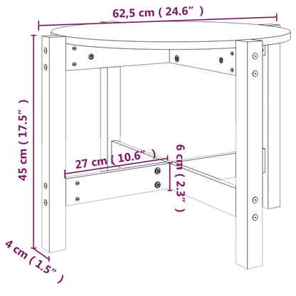 vidaXL Coffee Table Black Ø 62.5x45 cm Solid Wood Pine