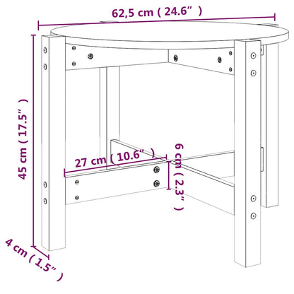 vidaXL Coffee Table Black Ø 62,5x45 cm Solid Wood Pine