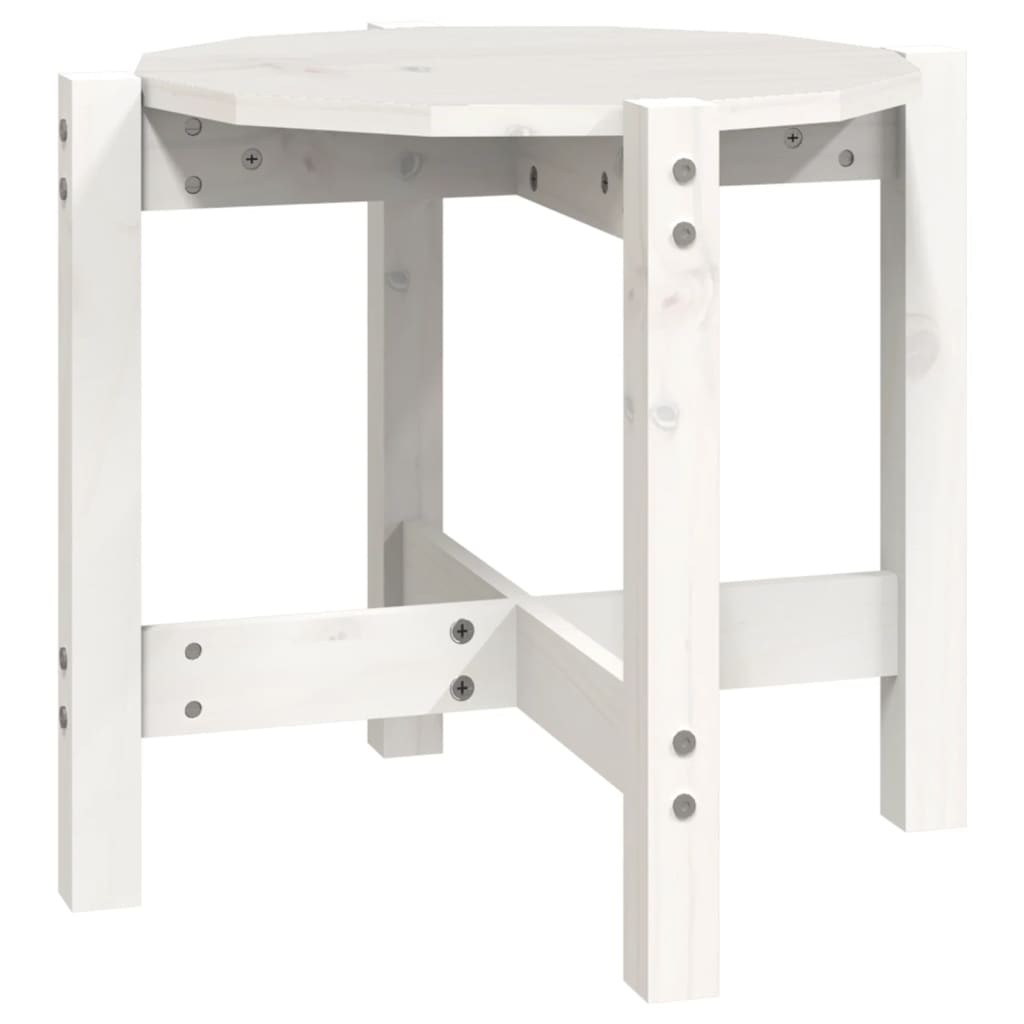 vidaXL Coffee Table White Ø 52.5x45 cm Solid Wood Pine