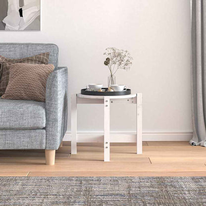 vidaXL Coffee Table White Ø 52,5x45 cm Solid Wood Pine