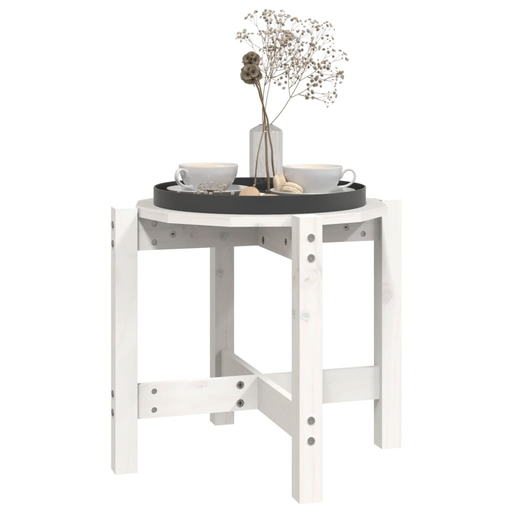 vidaXL Coffee Table White Ø 52.5x45 cm Solid Wood Pine