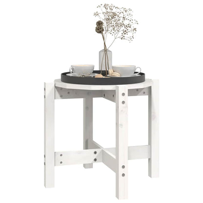 vidaXL Coffee Table White Ø 52,5x45 cm Solid Wood Pine