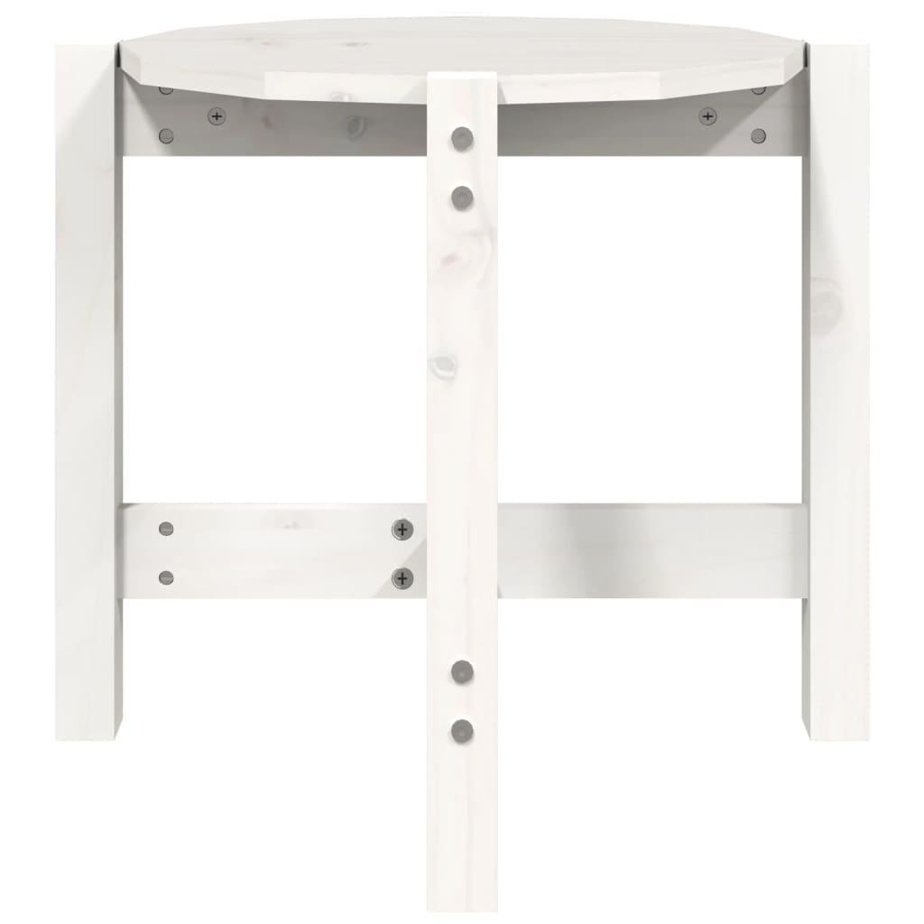 vidaXL Coffee Table White Ø 52.5x45 cm Solid Wood Pine
