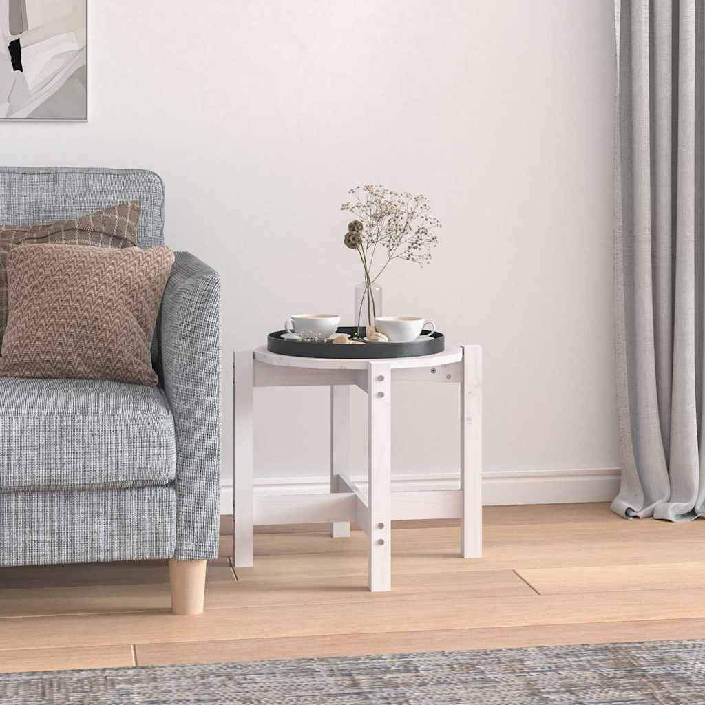 vidaXL Coffee Table White Ø 52,5x45 cm Solid Wood Pine