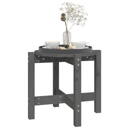 vidaXL Coffee Table Grey Ø 52.5x45 cm Solid Wood Pine