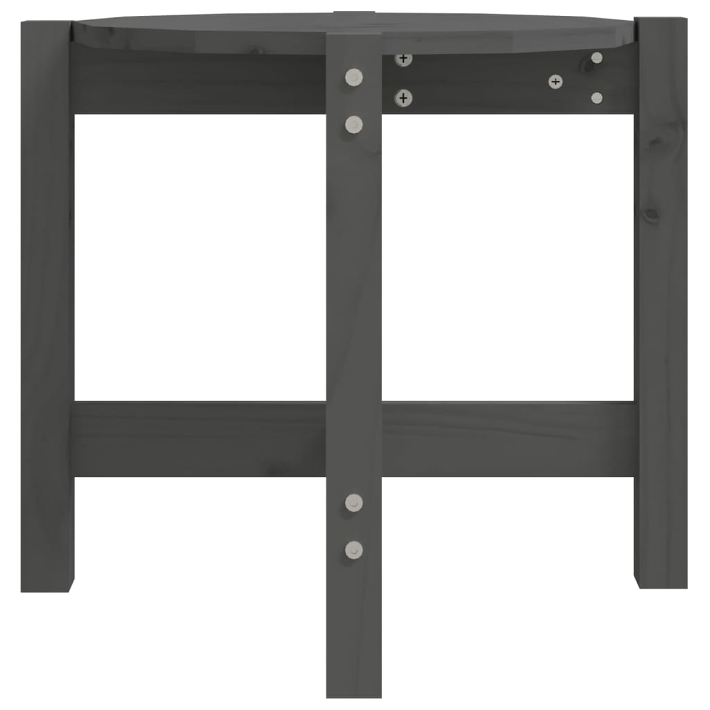 vidaXL Coffee Table Grey Ø 52.5x45 cm Solid Wood Pine