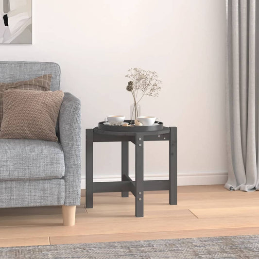 vidaXL Coffee Table Grey Ø 52.5x45 cm Solid Wood Pine