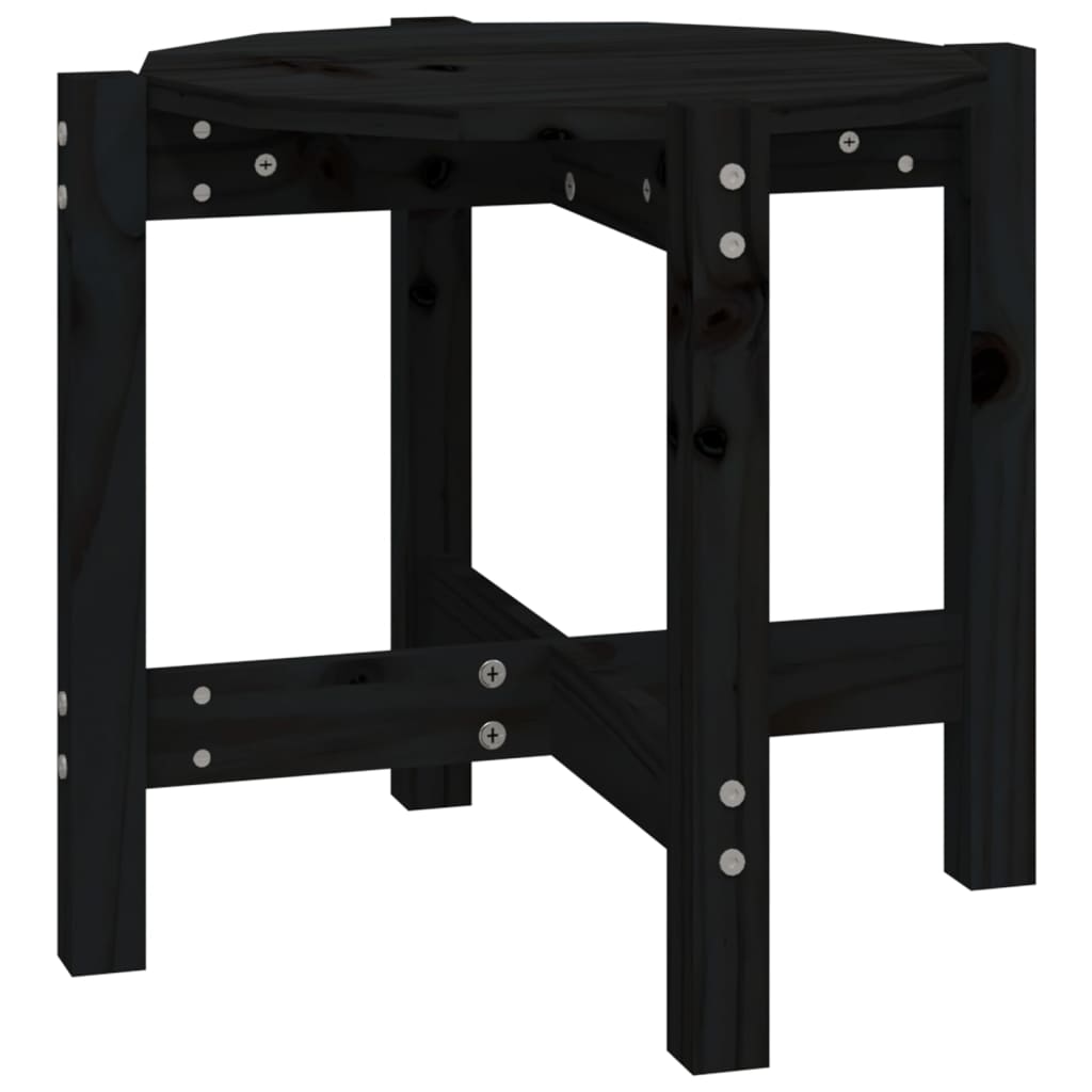 vidaXL Coffee Table Black Ø 52.5x45 cm Solid Wood Pine