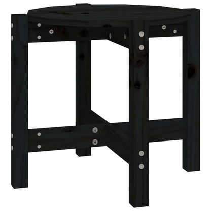 vidaXL Coffee Table Black Ø 52.5x45 cm Solid Wood Pine