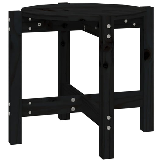 vidaXL Coffee Table Black Ø 52.5x45 cm Solid Wood Pine
