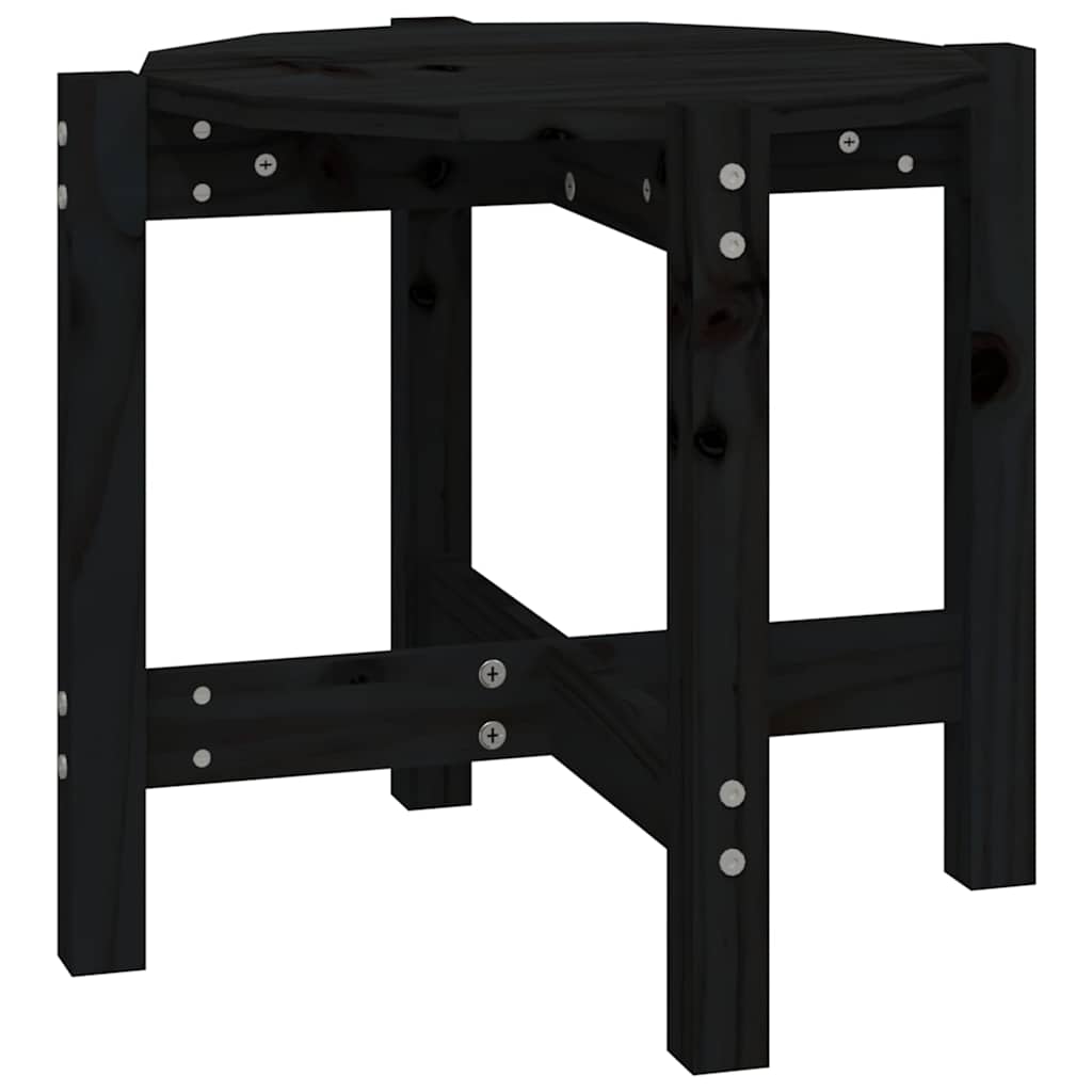 vidaXL Coffee Table Black Ø 52,5x45 cm Solid Wood Pine