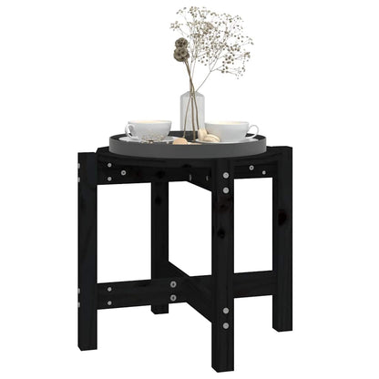 vidaXL Coffee Table Black Ø 52,5x45 cm Solid Wood Pine