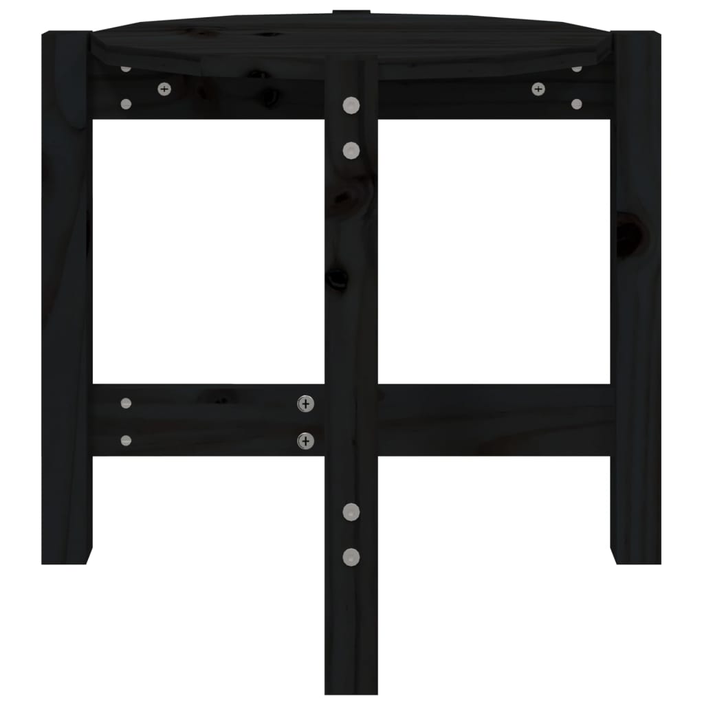 vidaXL Coffee Table Black Ø 52.5x45 cm Solid Wood Pine