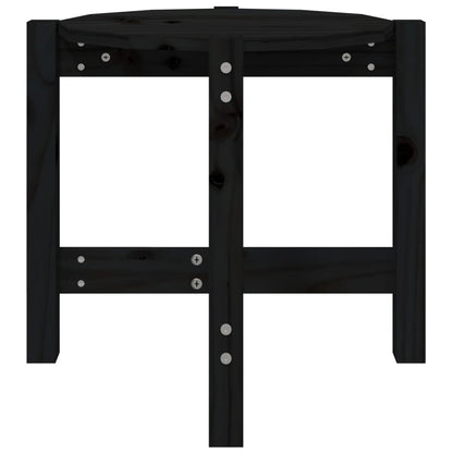 vidaXL Coffee Table Black Ø 52.5x45 cm Solid Wood Pine