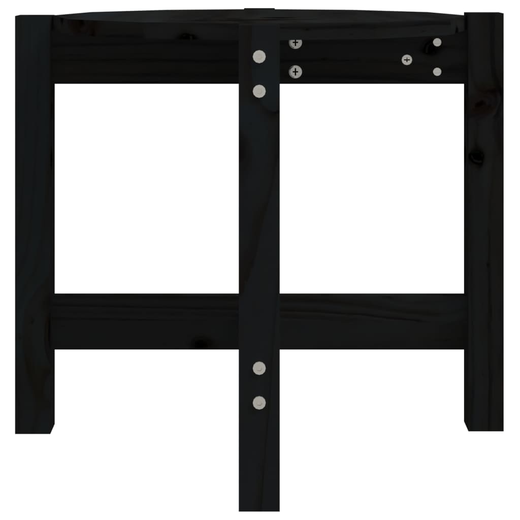 vidaXL Coffee Table Black Ø 52.5x45 cm Solid Wood Pine