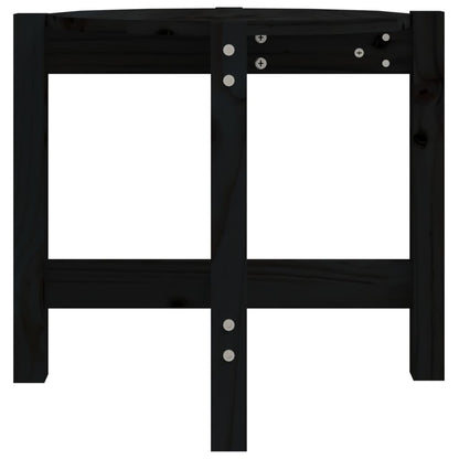 vidaXL Coffee Table Black Ø 52.5x45 cm Solid Wood Pine