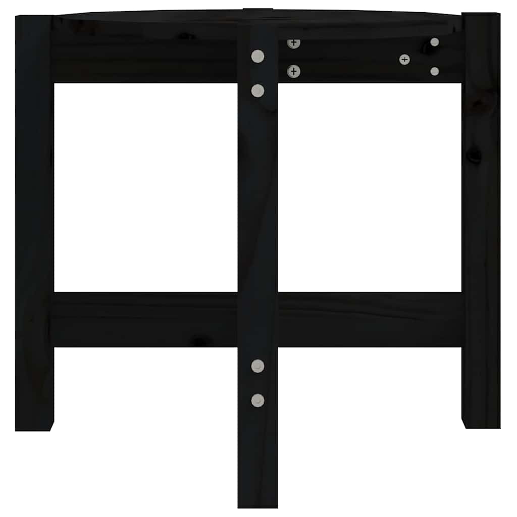 vidaXL Coffee Table Black Ø 52,5x45 cm Solid Wood Pine