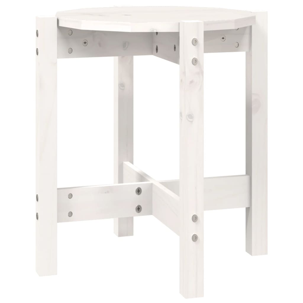 vidaXL Coffee Table White Ø 42.5x45 cm Solid Wood Pine