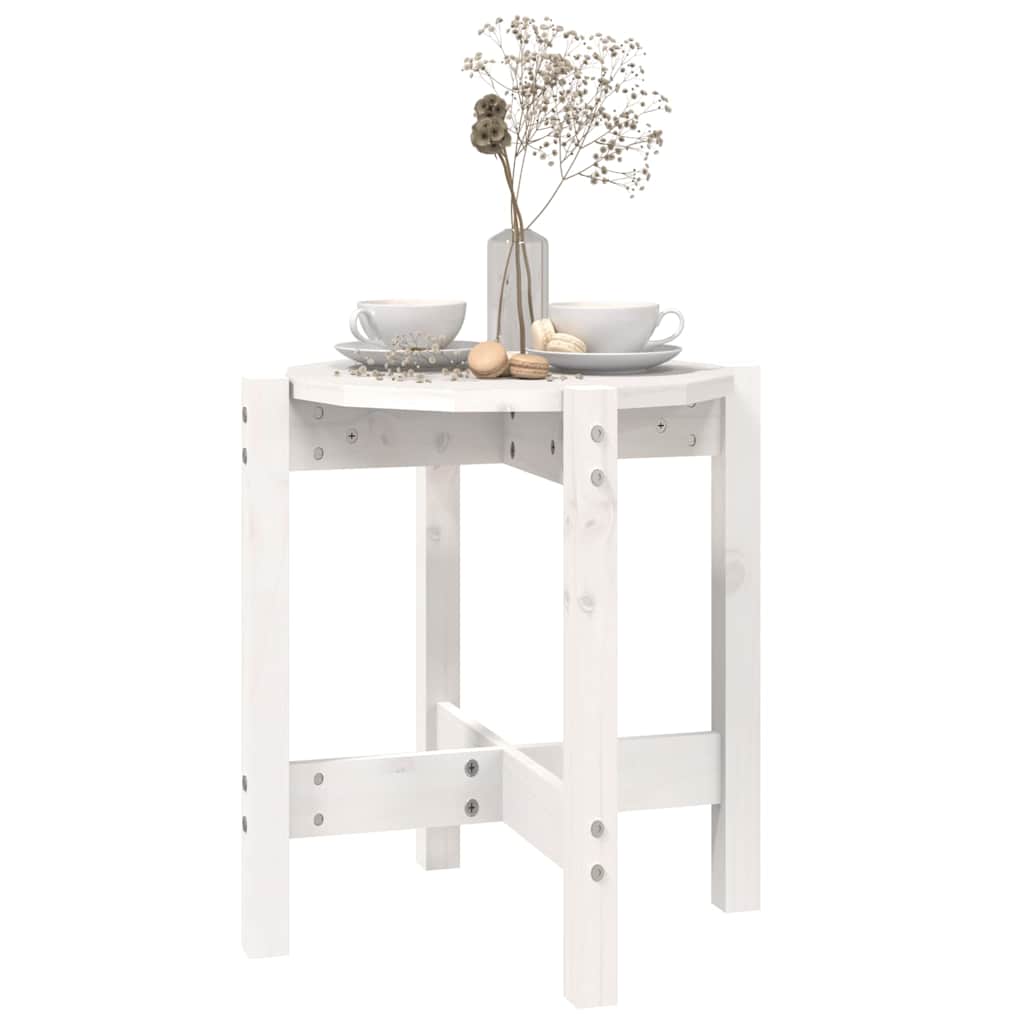 vidaXL Coffee Table White Ø 42,5x45 cm Solid Wood Pine