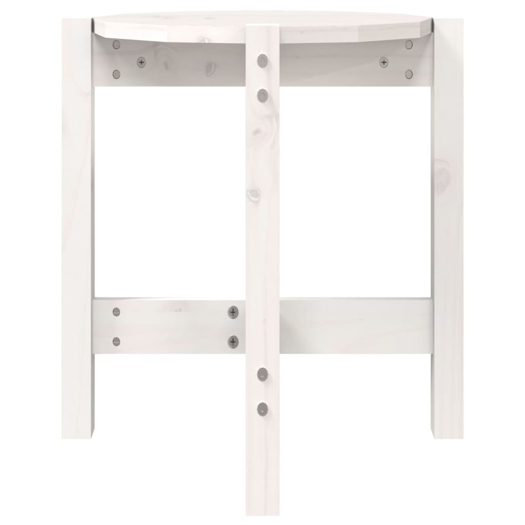 vidaXL Coffee Table White Ø 42.5x45 cm Solid Wood Pine