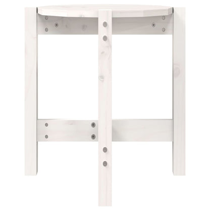 vidaXL Coffee Table White Ø 42.5x45 cm Solid Wood Pine