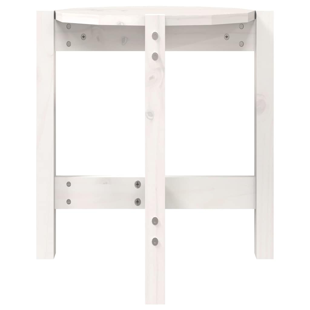 vidaXL Coffee Table White Ø 42,5x45 cm Solid Wood Pine