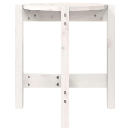 vidaXL Coffee Table White Ø 42,5x45 cm Solid Wood Pine