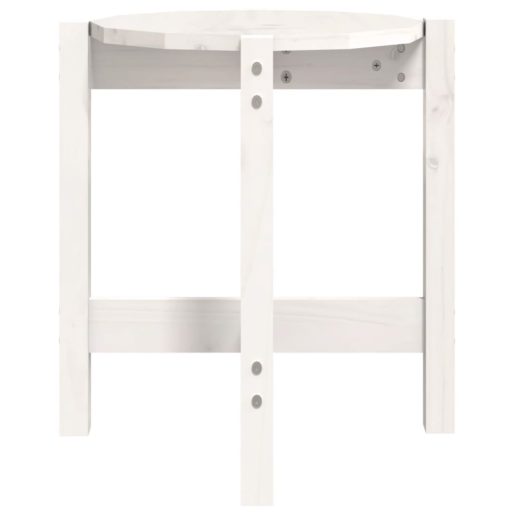 vidaXL Coffee Table White Ø 42.5x45 cm Solid Wood Pine